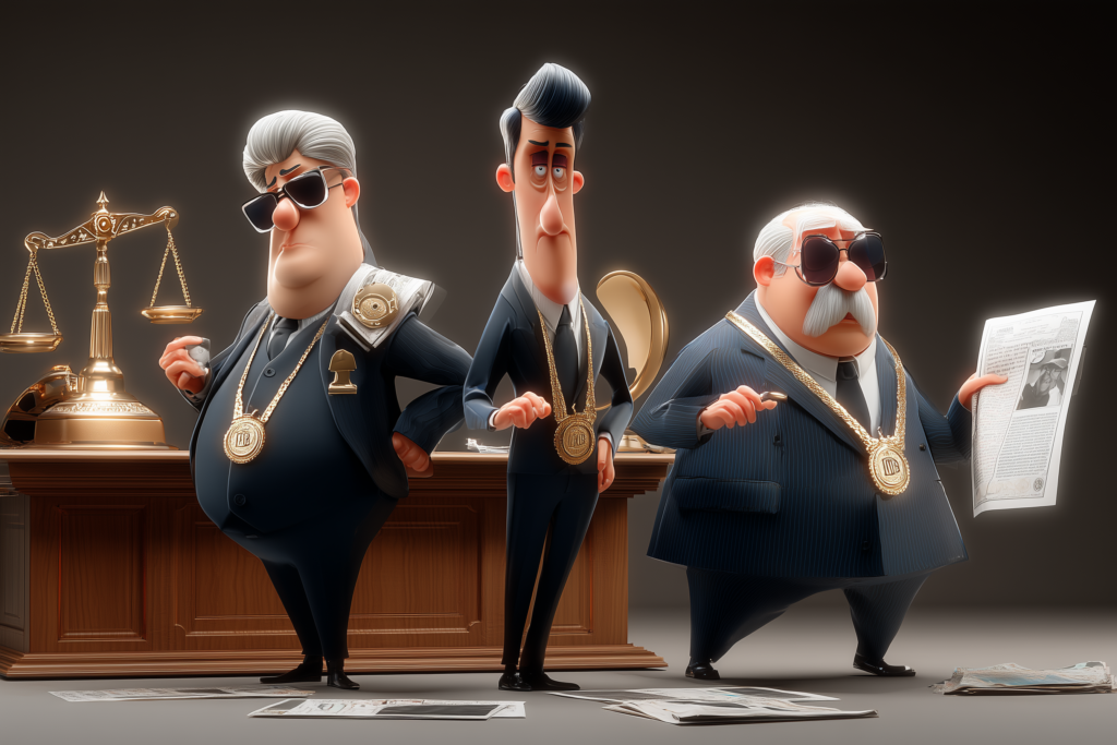 Pay attention to corruption. cartoon image.